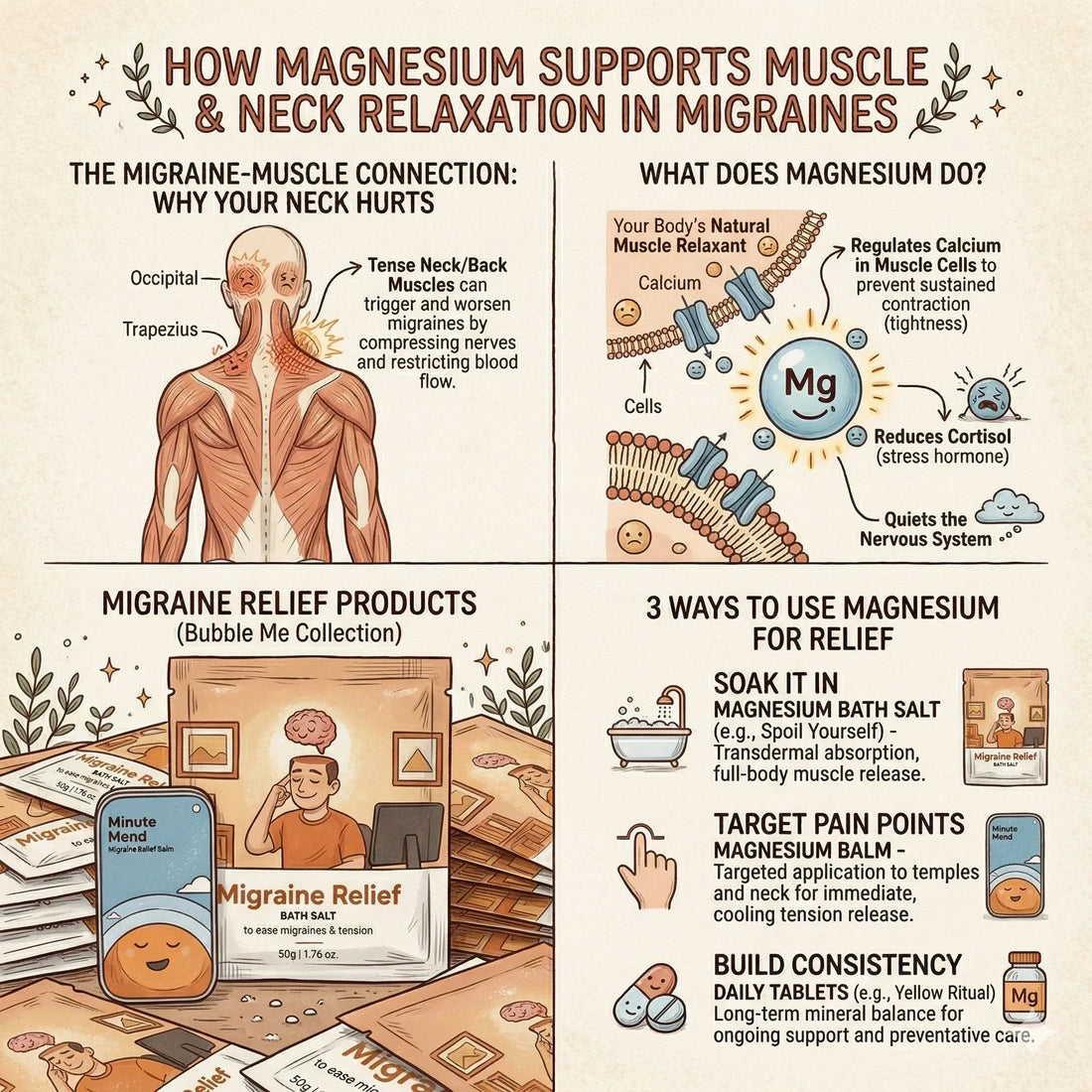 How Magnesium Supports Muscle and Neck Relaxation in Migraines
