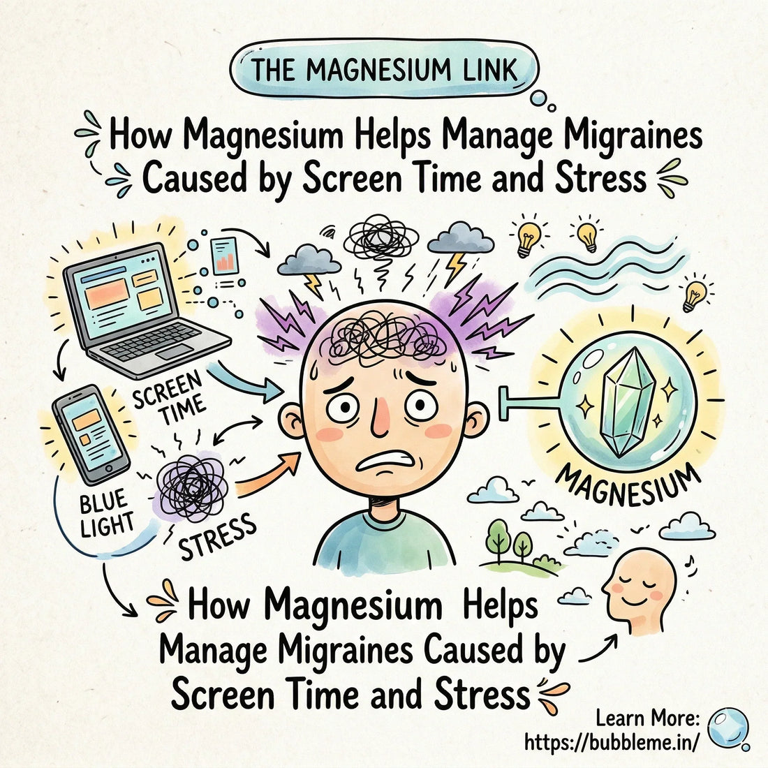 How Magnesium Helps Manage Migraines Caused by Screen Time and Stress