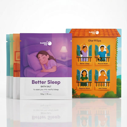 The Reset Kit - Bath Salts | Anti-Stress | Muscle Reset | Migraine Relief | Good Sleep | Pack of 4