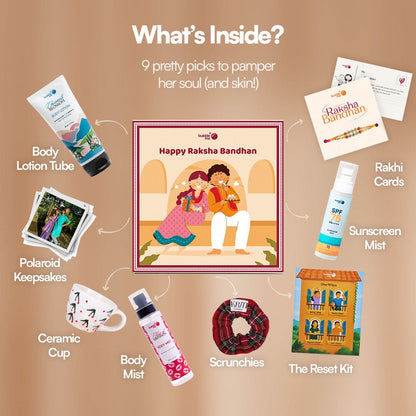 Rakshabandhan Gift Box for Sister | Self-Care Hamper with Cup & Scrunchies