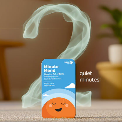 Minute Mend Magnesium Balm 10g | Peppermint, Eucalyptus, Chamomile | Migraine Headache Relief | 2-Minute Reset