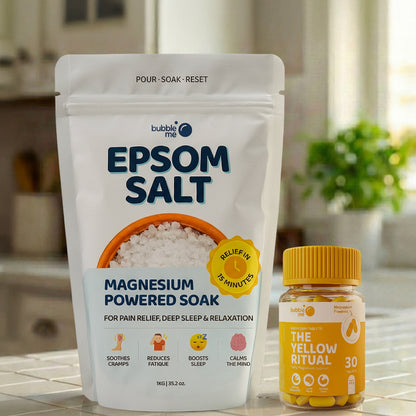 Daily Magnesium + Soak Combo: The Yellow Ritual with 1 Kg Pharma Grade Epsom Salt