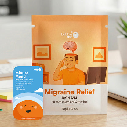 Head Comfort Bundle: Migraine Relief Bath Salt Sachet + Minute Mend Magnesium Balm