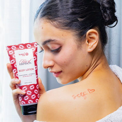 Kiss of Krimson Body Lotion with Almond, Jojoba & Olive Oil for Hydrated Glow