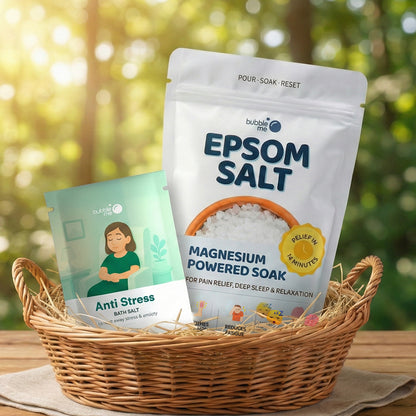 Stress Relief Soak Bundle: Anti Stress Sachet and 1 Kg Pharma Grade Epsom Salt