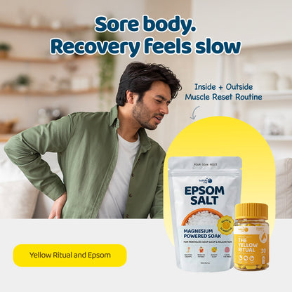 Daily Magnesium + Soak Combo: The Yellow Ritual with 1 Kg Pharma Grade Epsom Salt