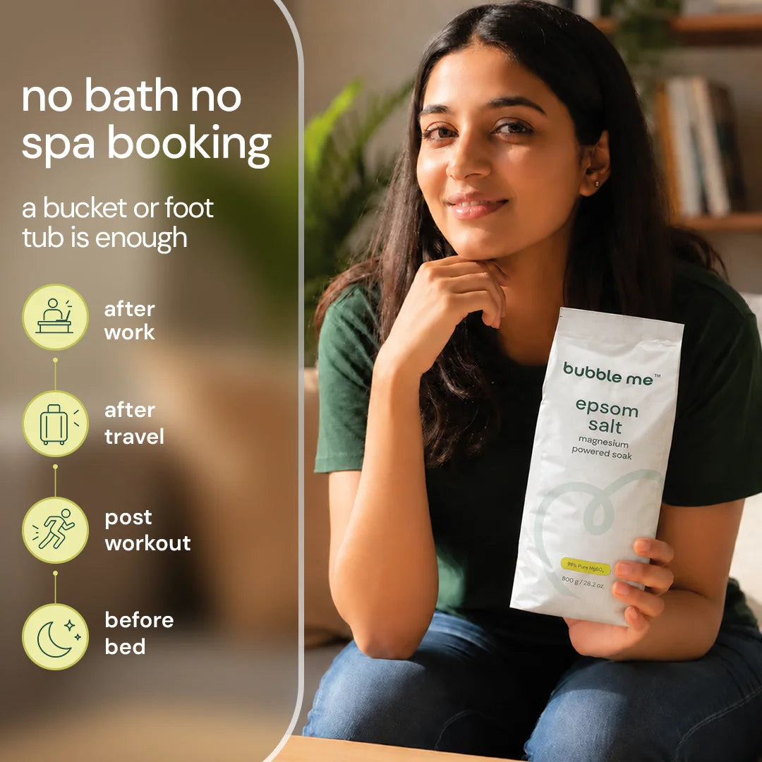 Easy home spa with bubble me epsom salt magnesium powered soak