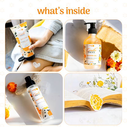 Gendha Phool Gift Box — Marigold Self-Care Trio