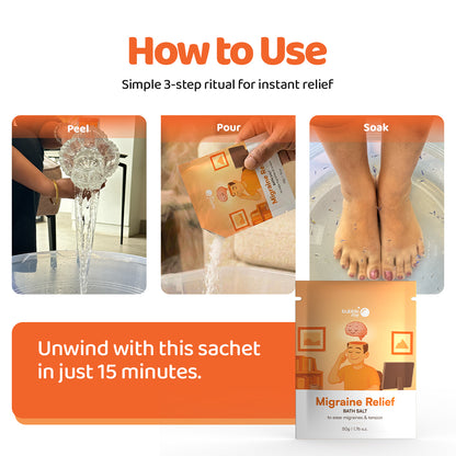 Migraine Relief | Epsom Salt with Peppermint & Chamomile Herbs | Bath Salt Sachet