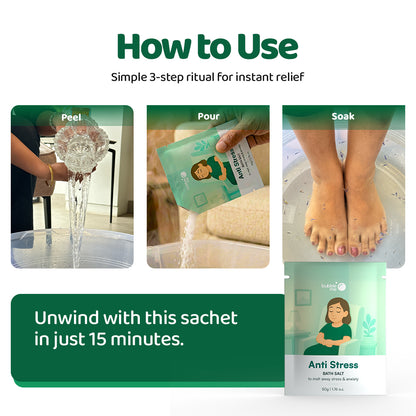 Anti-Stress | Epsom Salt Infused with Jasmine & Ylang Ylang Oils | Bath Salt Sachet