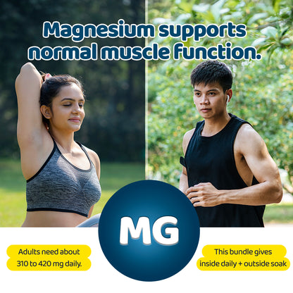 Daily Magnesium + Soak Combo: The Yellow Ritual with 1 Kg Pharma Grade Epsom Salt