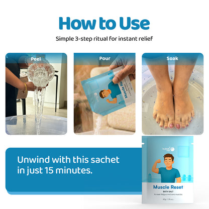 Muscle Reset | Epsom Salt & Eucalyptus-Lavender Blend | Bath Salt Sachet