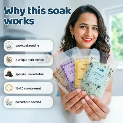 The Soak Potli | Epsom Salt & Essential Herbs | Pack of 4 | Bath salts
