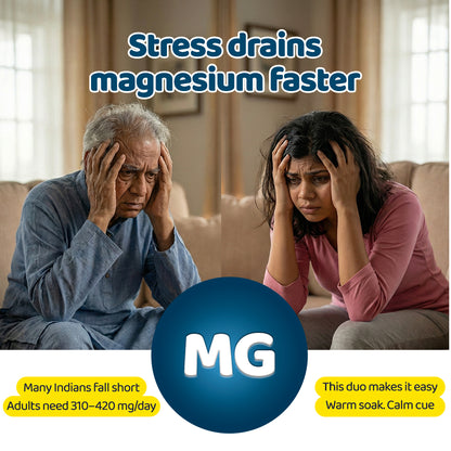 Stress Relief Soak Bundle: Anti Stress Sachet and 1 Kg Pharma Grade Epsom Salt