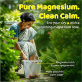 Magnesium Powered Epsom Salt Soak | 100% Pharma-grade Magnesium Sulphate | Peppermint Essential Oil | 1 Kg Epsom Salt