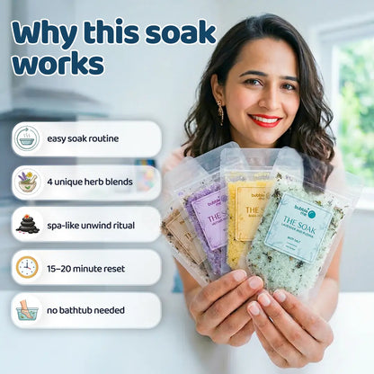 The Soak Potli | Epsom Salt & Essential Herbs | Pack of 4 | Bath salts