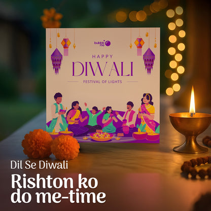Ghar Ki Diwali | Glow & Gratitude Box | Reset Kit (4 Sachets) | Mysore Pak | Candle & Card