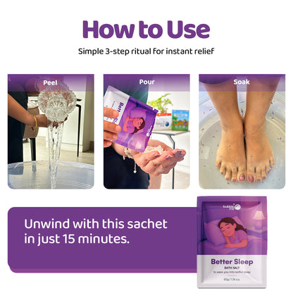 Better Sleep | Epsom Salt with Lavender & Chamomile Relaxing Blend | Bath Salt Sachet