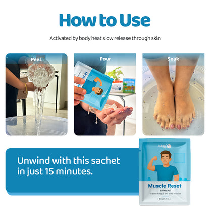 Muscle Reset | Epsom Salt & Eucalyptus-Lavender Blend | Bath Salt Sachet