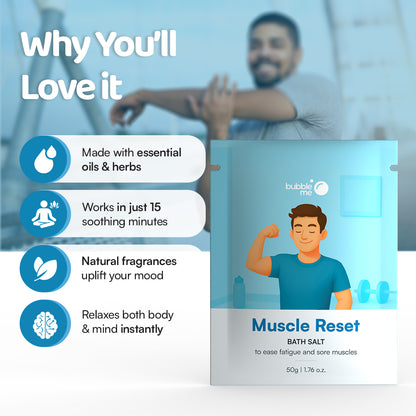 Muscle Reset | Epsom Salt & Eucalyptus-Lavender Blend | Bath Salt Sachet