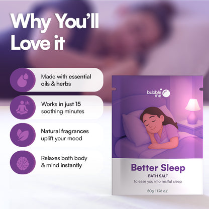 Better Sleep | Epsom Salt with Lavender & Chamomile Relaxing Blend | Bath Salt Sachet