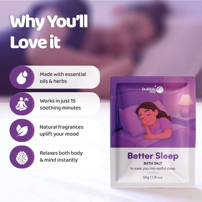 Better Sleep | Epsom Salt with Lavender & Chamomile Relaxing Blend | Bath Salt Sachet