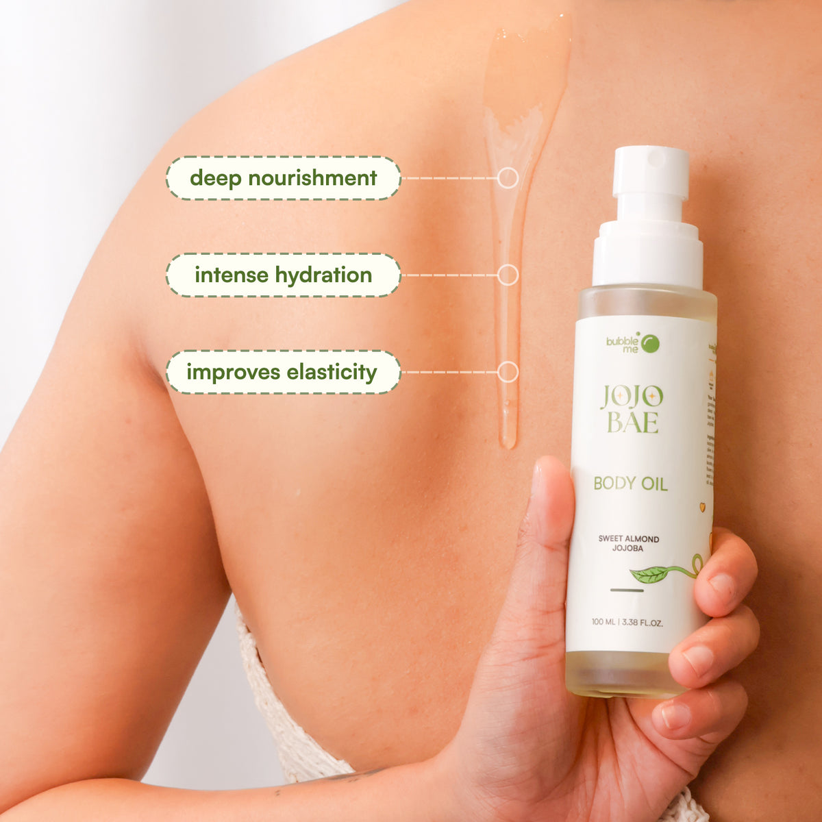 Jojo Bae Body Oil with Almond & Vitamin E for Deep Nourishment - Bubble Me