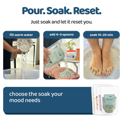 The Soak Potli | Epsom Salt & Essential Herbs | Pack of 4 | Bath salts