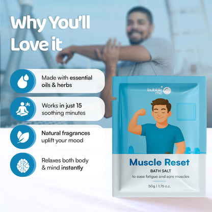 Muscle Reset | Epsom Salt & Eucalyptus-Lavender Blend | Bath Salt Sachet