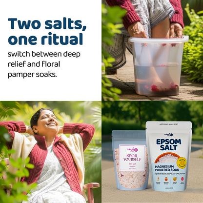 Magnesium Soak Duo | Spoil Yourself Bath Salt + Pure Epsom Salt