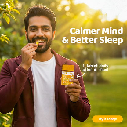 The Yellow Ritual | Sleep Support, Calm Mind, Muscle Ease & Heart Health | Daily Magnesium Supplement | 30 Tablets