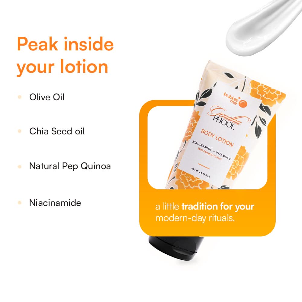 Gendha Phool Body Lotion with Niacinamide & Alpha Arbutin for Radiant Even Tone - Bath Care