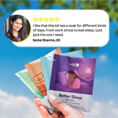 The Reset Kit - Bath Salts | Anti-Stress | Muscle Reset | Migraine Relief | Good Sleep | Pack of 4