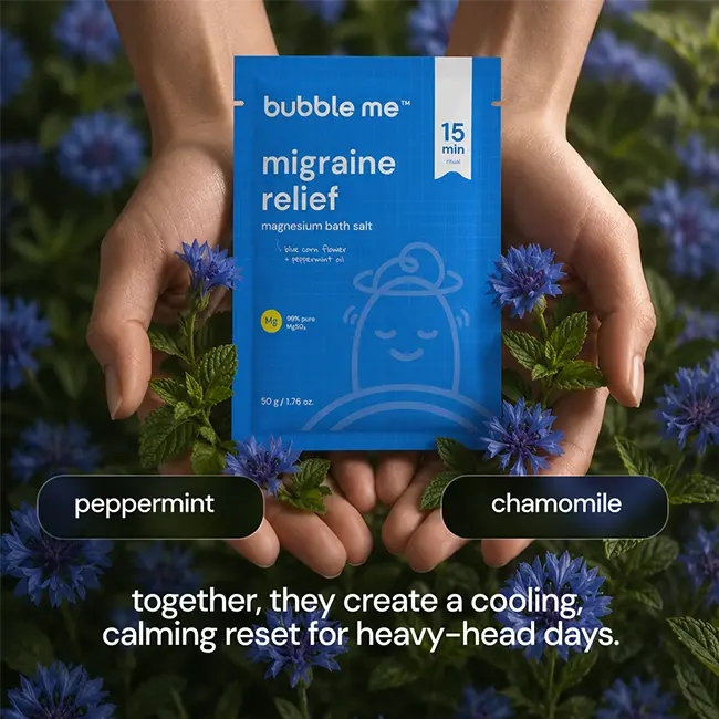 Migraine Relief Magnesium Bath Salt 50g | Peppermint + Chamomile