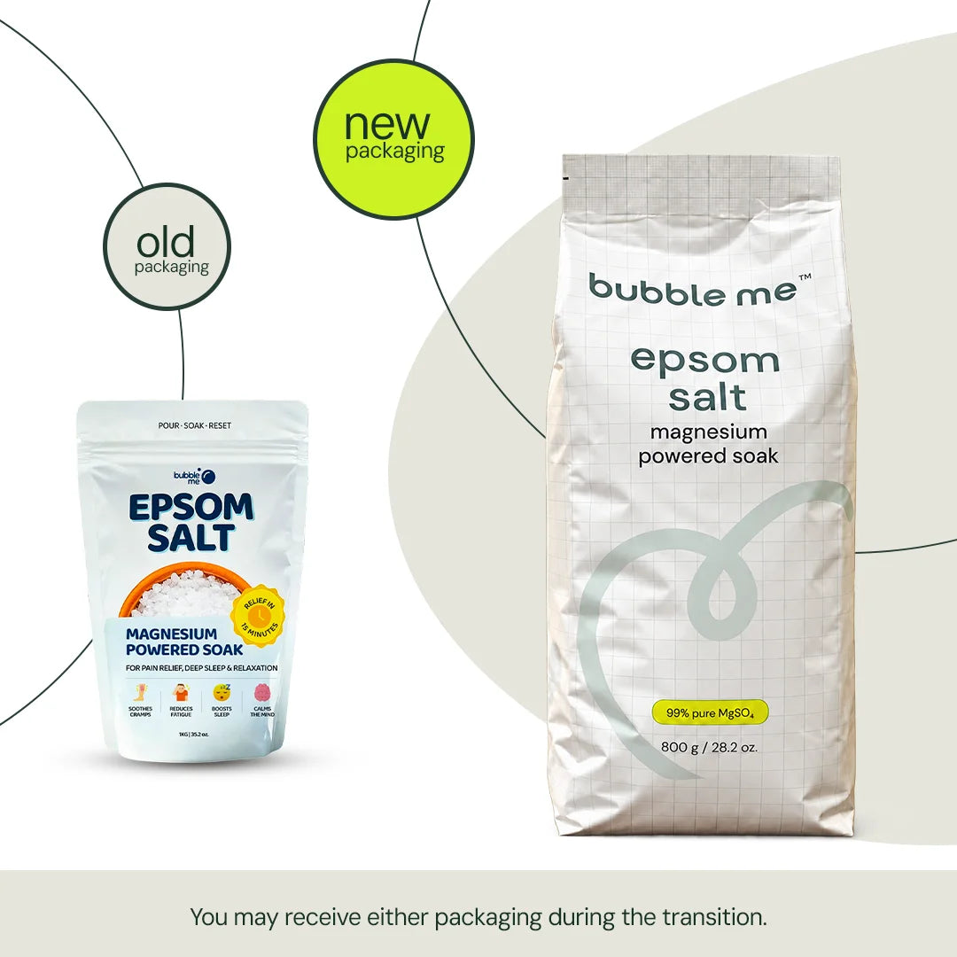 Magnesium Powered Epsom Salt 800g | 99.8% Epsom Salt + Peppermint