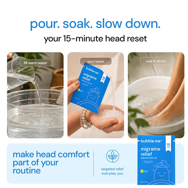 Migraine Relief Magnesium Bath Salt 50g | Peppermint + Chamomile