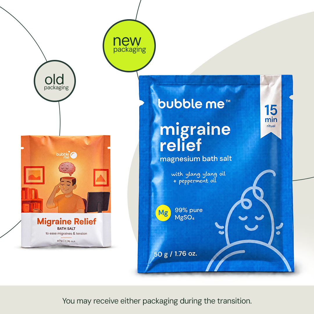 Migraine Relief Magnesium Bath Salt 50g | Peppermint + Chamomile