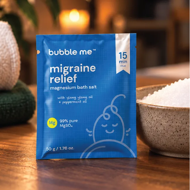 Migraine Relief Magnesium Bath Salt 50g | Peppermint + Chamomile