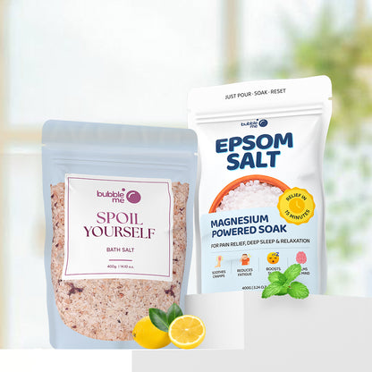 Magnesium Soak Duo | Spoil Yourself Bath Salt + Pure Epsom Salt