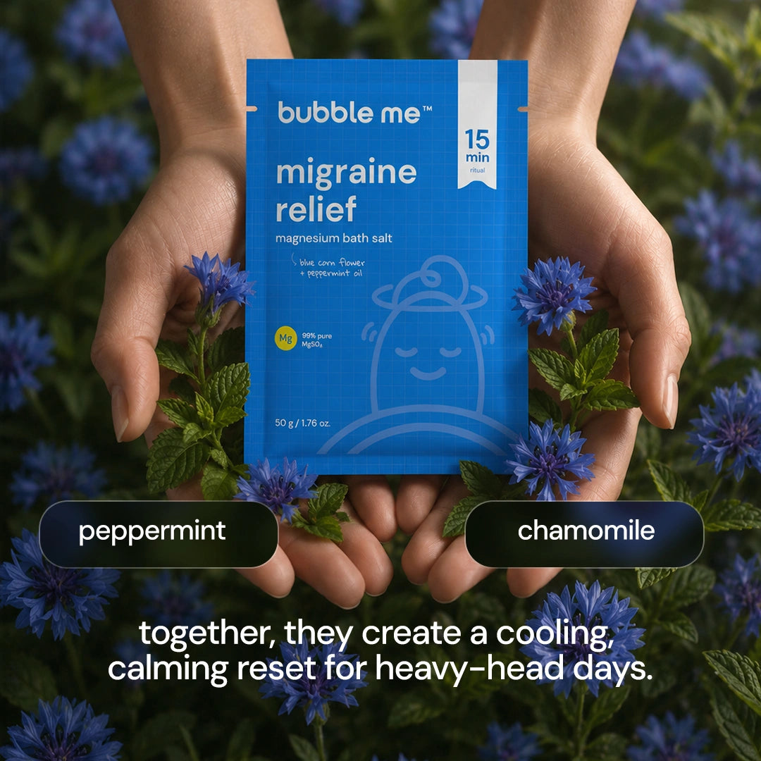 Migraine Relief Magnesium Bath Salt 50g | Peppermint + Chamomile