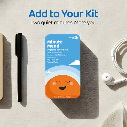 Minute Mend Magnesium Balm 10g | Peppermint, Eucalyptus, Chamomile | Migraine Headache Relief | 2-Minute Reset