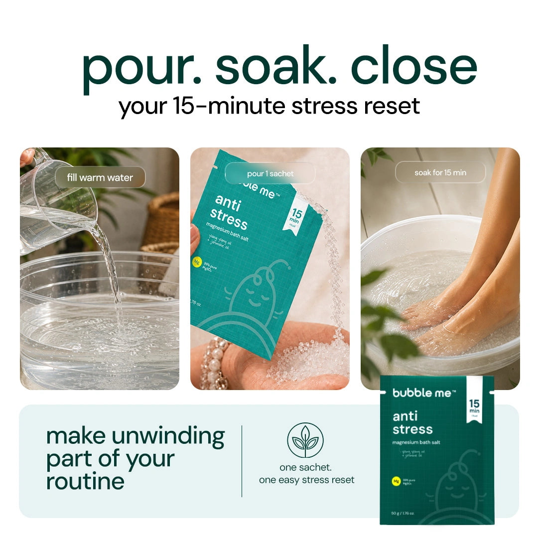 Anti Stress Magnesium Bath Salt 50g | Jasmine + Peppermint