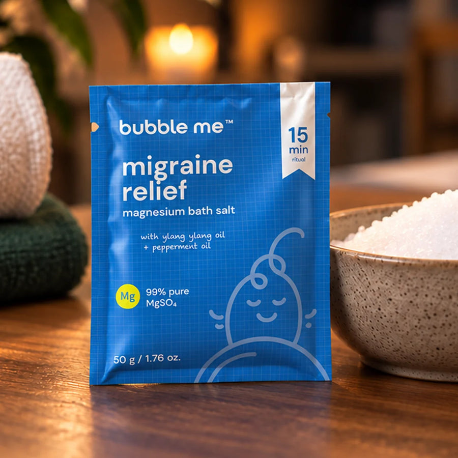 Migraine Relief Magnesium Bath Salt 50g | Peppermint + Chamomile