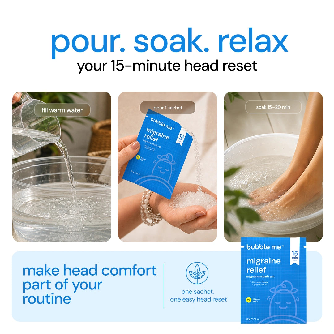 Migraine Relief Magnesium Bath Salt 50g | Peppermint + Chamomile