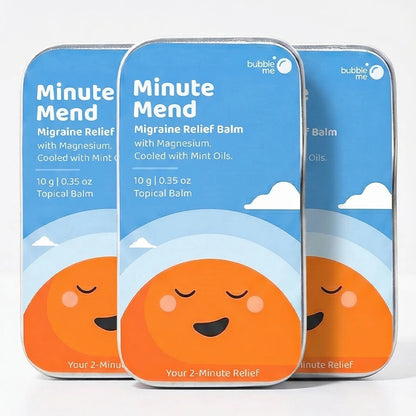 Minute Mend Magnesium Balm 10g | Peppermint, Eucalyptus, Chamomile | Migraine Headache Relief | 2-Minute Reset | Balm For Headache
