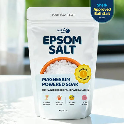 Magnesium Powered Epsom Salt Soak | 100% Pharma-grade Magnesium Sulphate | Peppermint Essential Oil | 1 Kg Epsom Salt