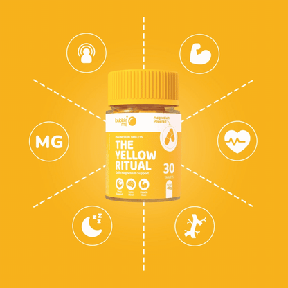 The Yellow Ritual | Sleep Support, Calm Mind, Muscle Ease & Heart Health | Magnesium Supplements Tablets | 30 Tablets
