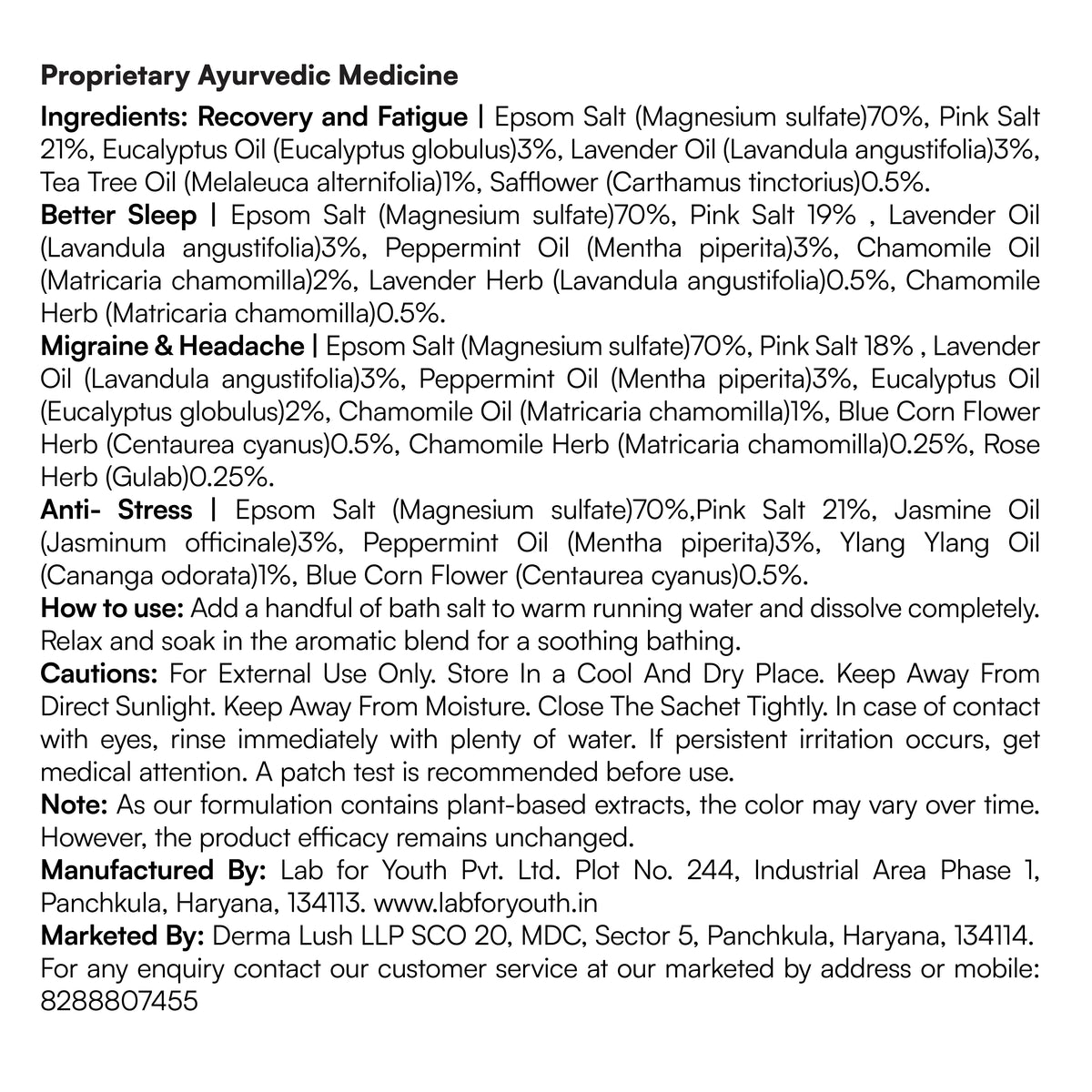 The Reset Kit - Bath Salts | Anti-Stress | Muscle Reset | Migraine Relief | Good Sleep - Pack of 4