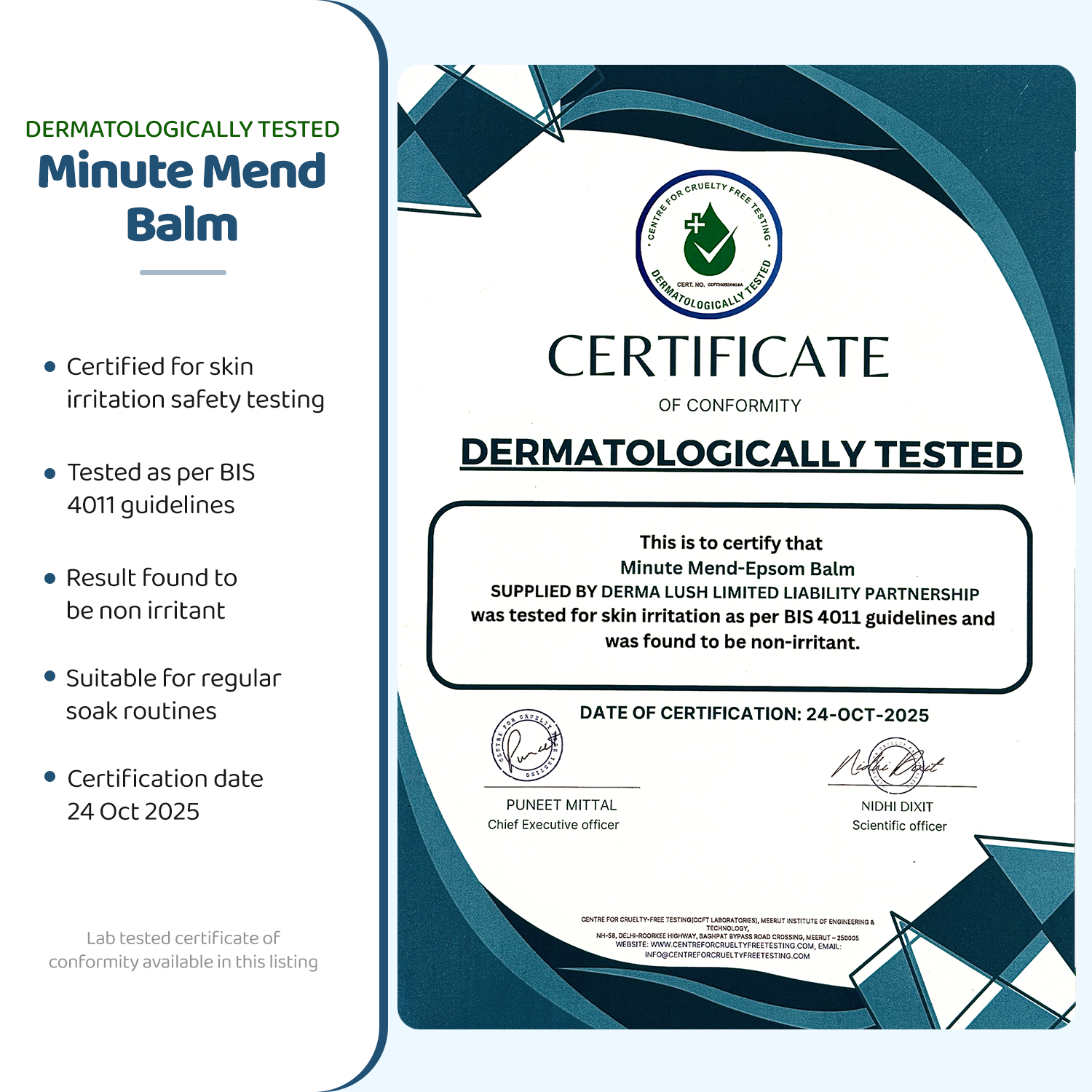 Minute Mend Magnesium Balm 10g - Magnesium Chloride + Peppermint & Eucalyptus