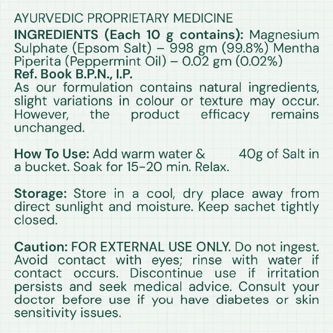 Magnesium Powered Epsom Salt 800g | 99.8% Epsom Salt + Peppermint